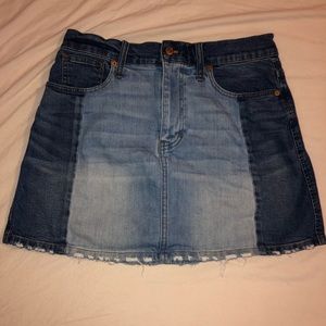 Stretch Denim High-Waist Straight Mini Skirt